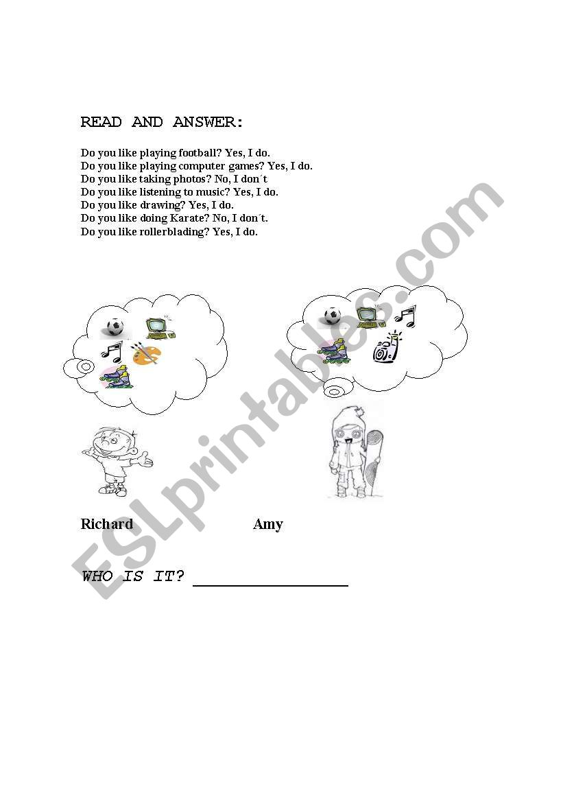 WHO IS IT? worksheet