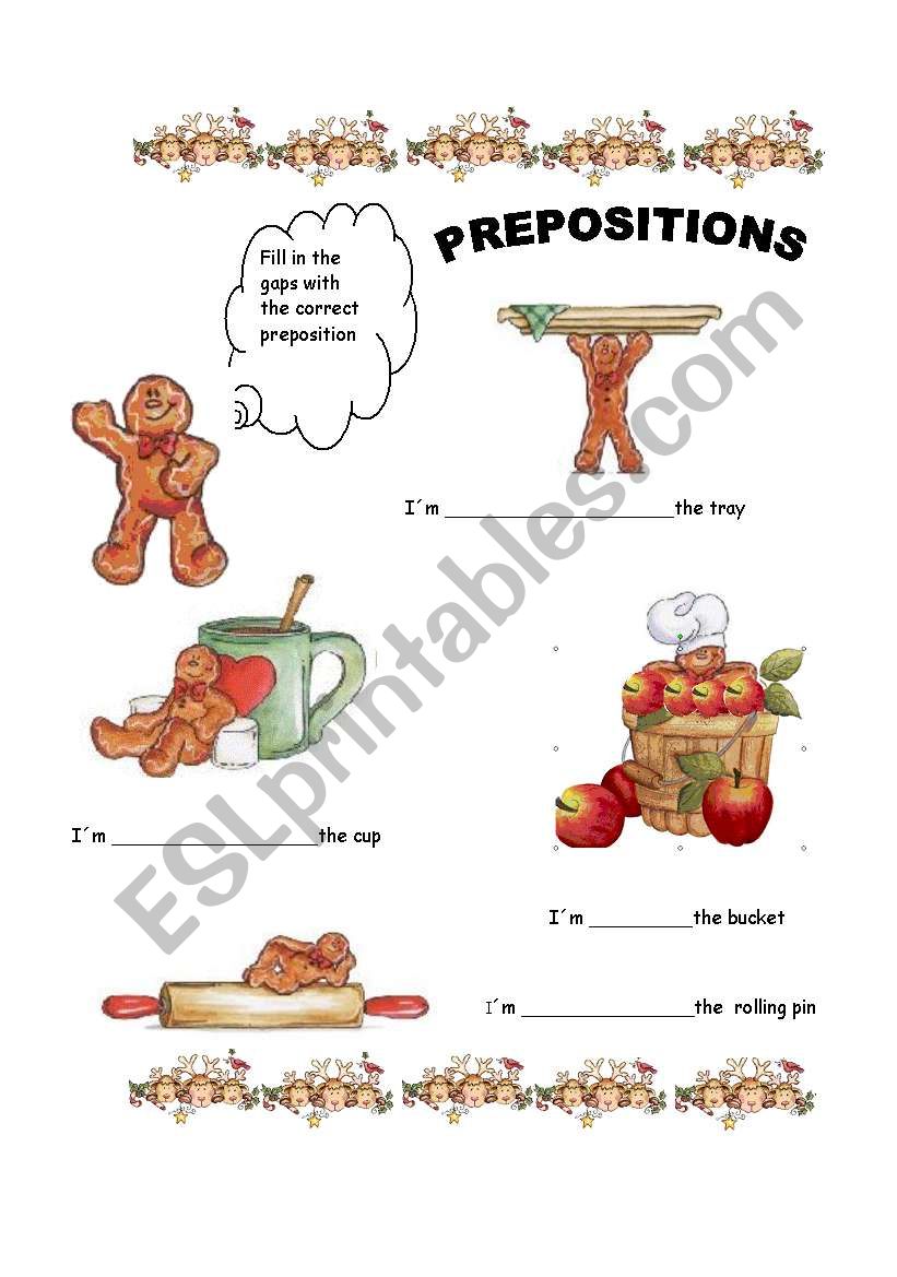 Wheres gingerbread man ?  Prepositions 1