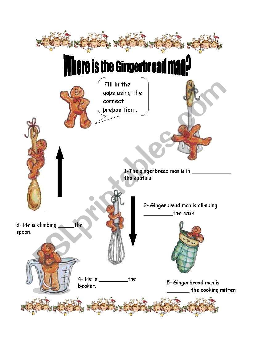 Wheres  the gingerbread man? Prepositions 2