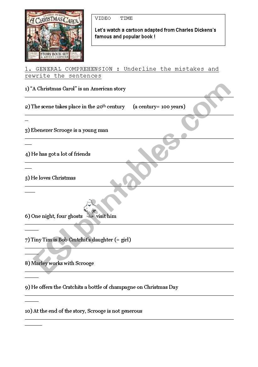 A Christmas Carol worksheet