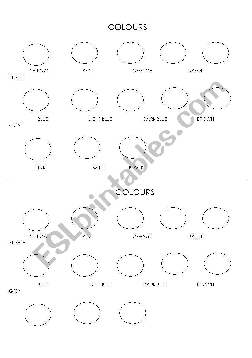 Colours - review worksheet