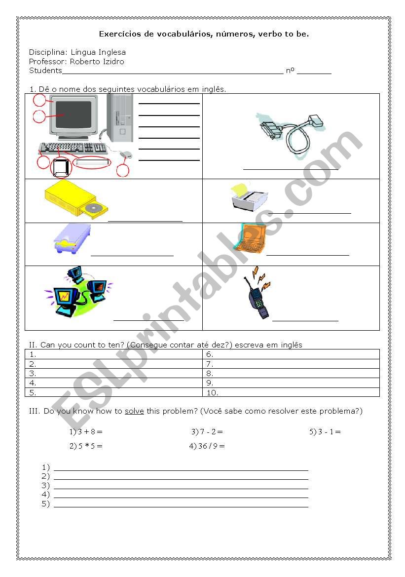 Computer worksheet