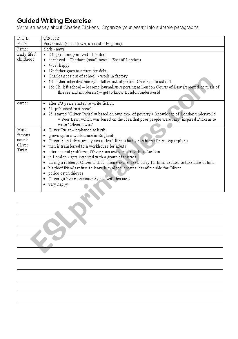 Charles Dickens worksheet