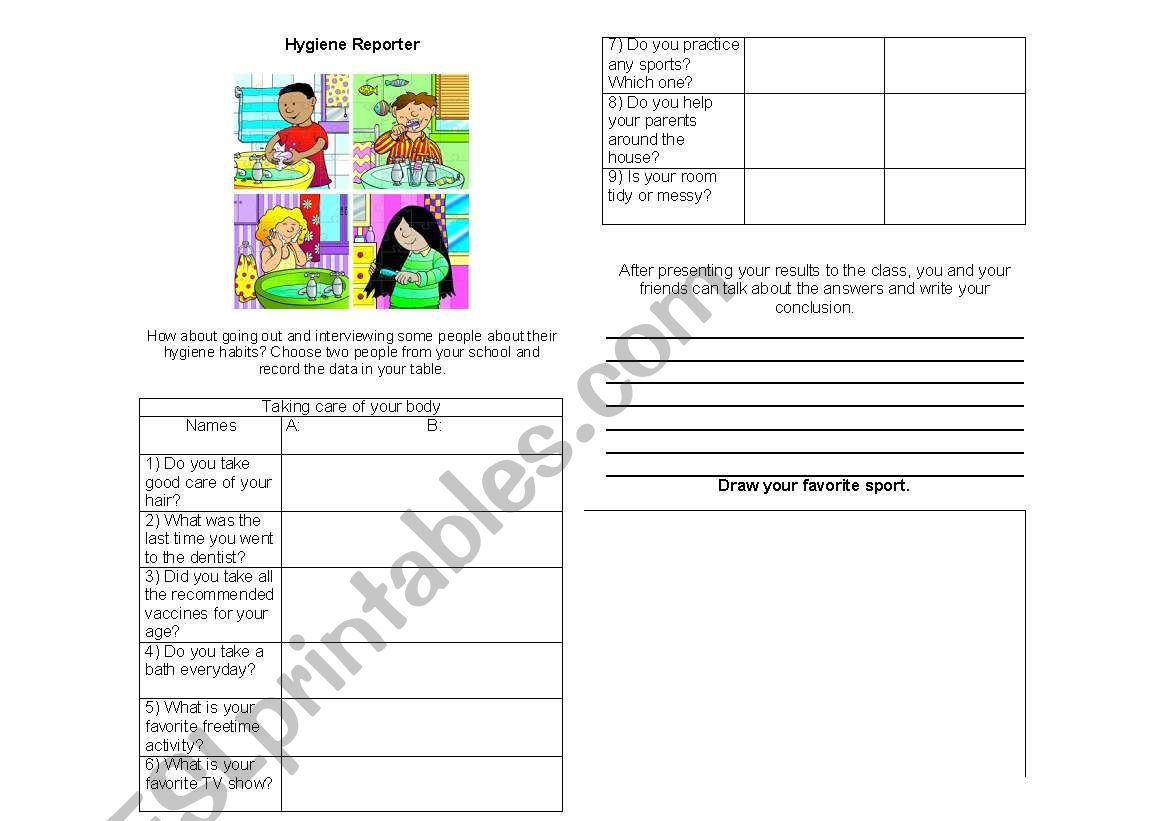 Mental Hygiene worksheet