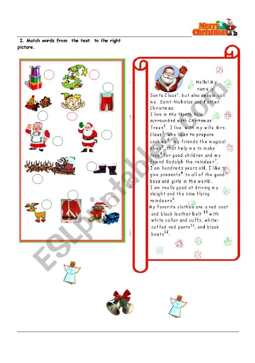 Christmas story + description of clothes. sts. have to create a new suit  (Clothes) for Santa Claus.