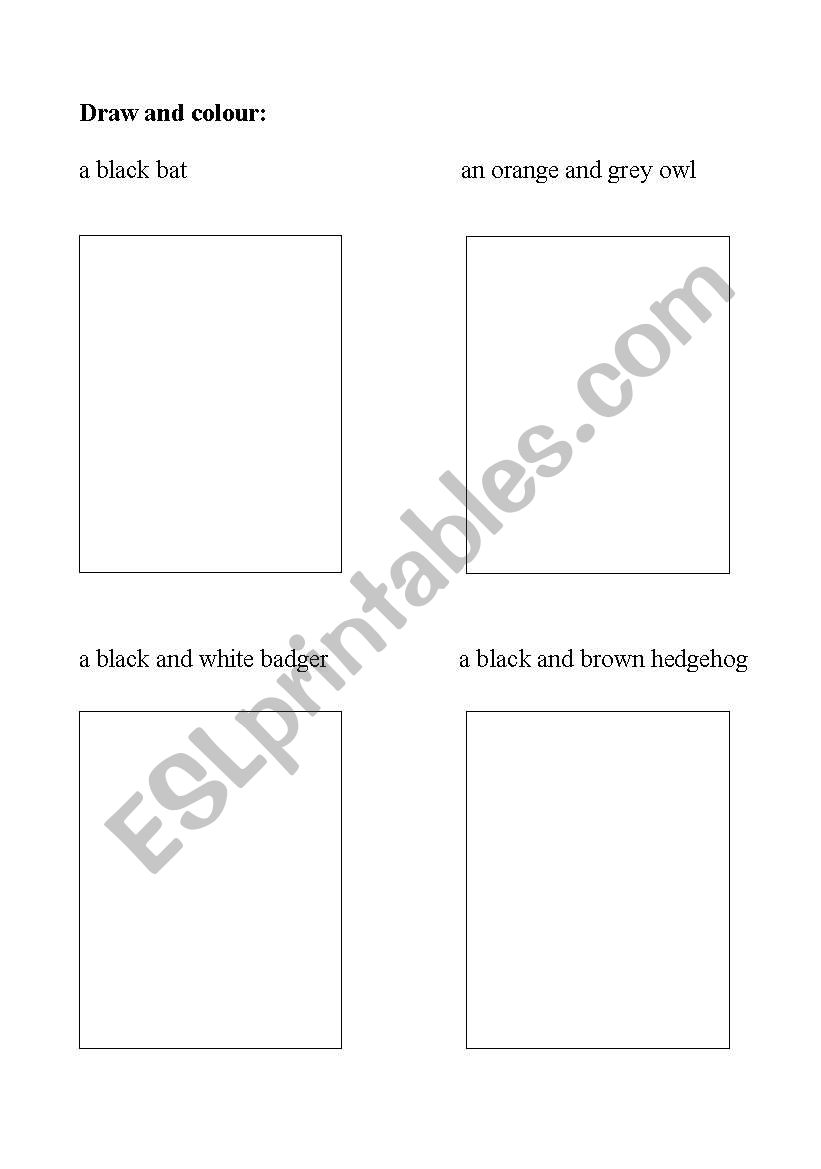 draw and colour worksheet