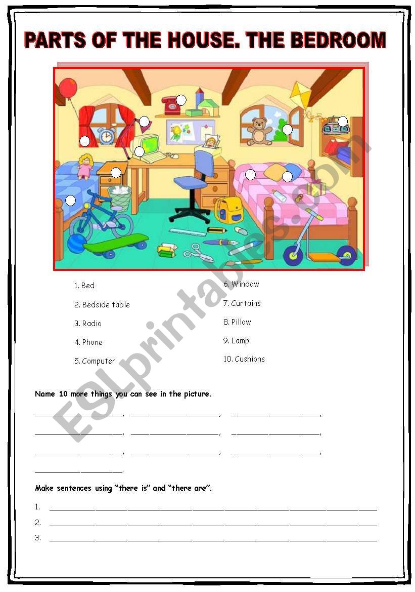 THE BEDROOM worksheet