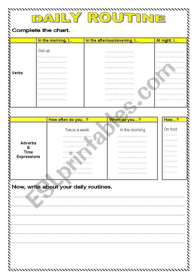 Daily Routine worksheet