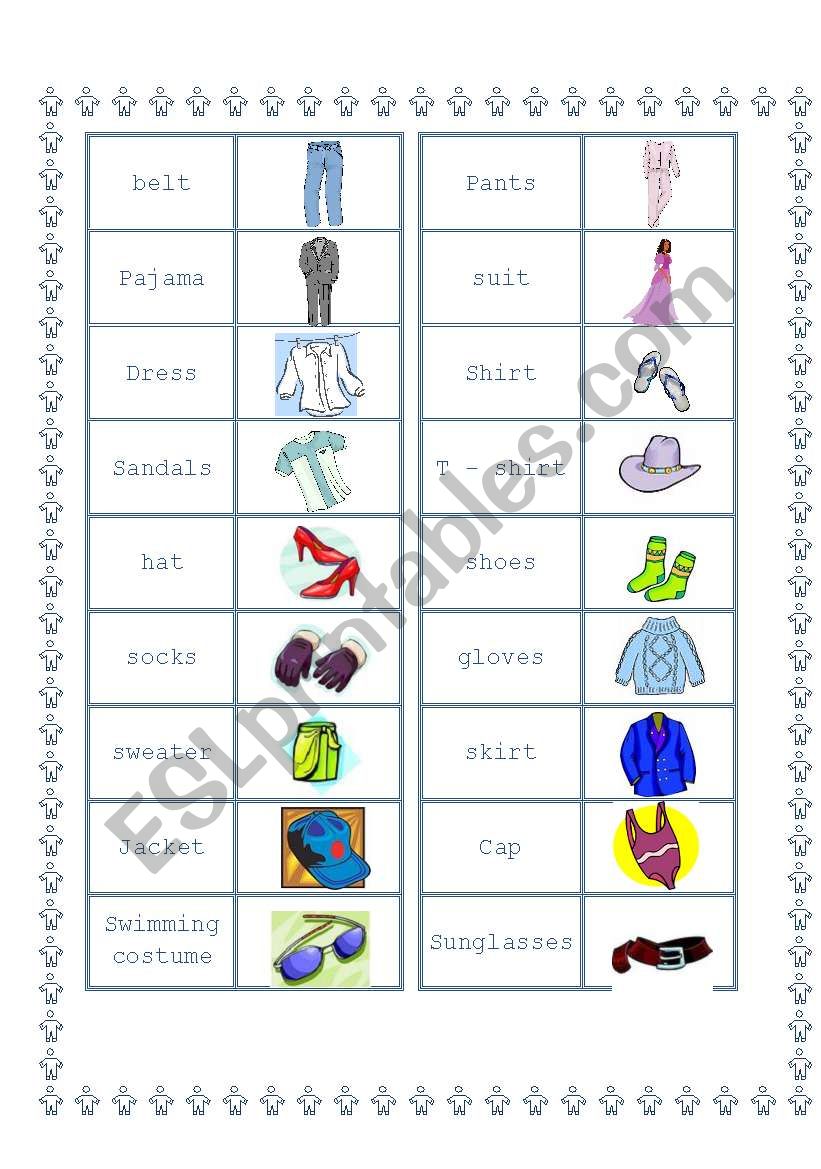 Clothes Domino worksheet
