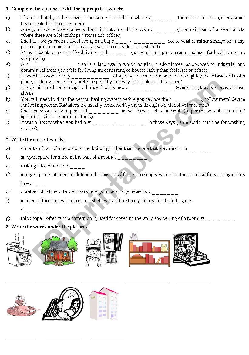 HOUSE worksheet