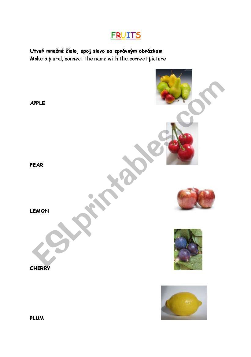 Fruit worksheet