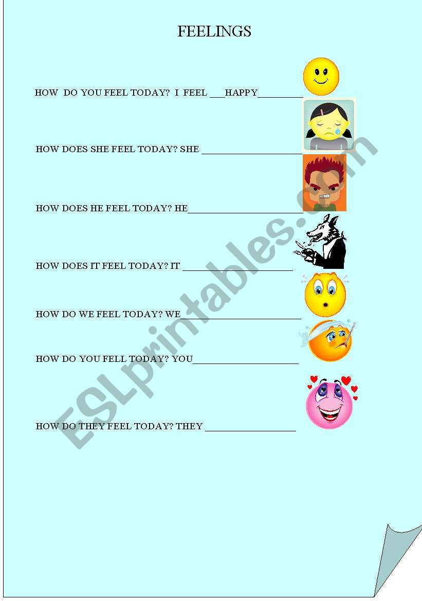 feelings worksheet