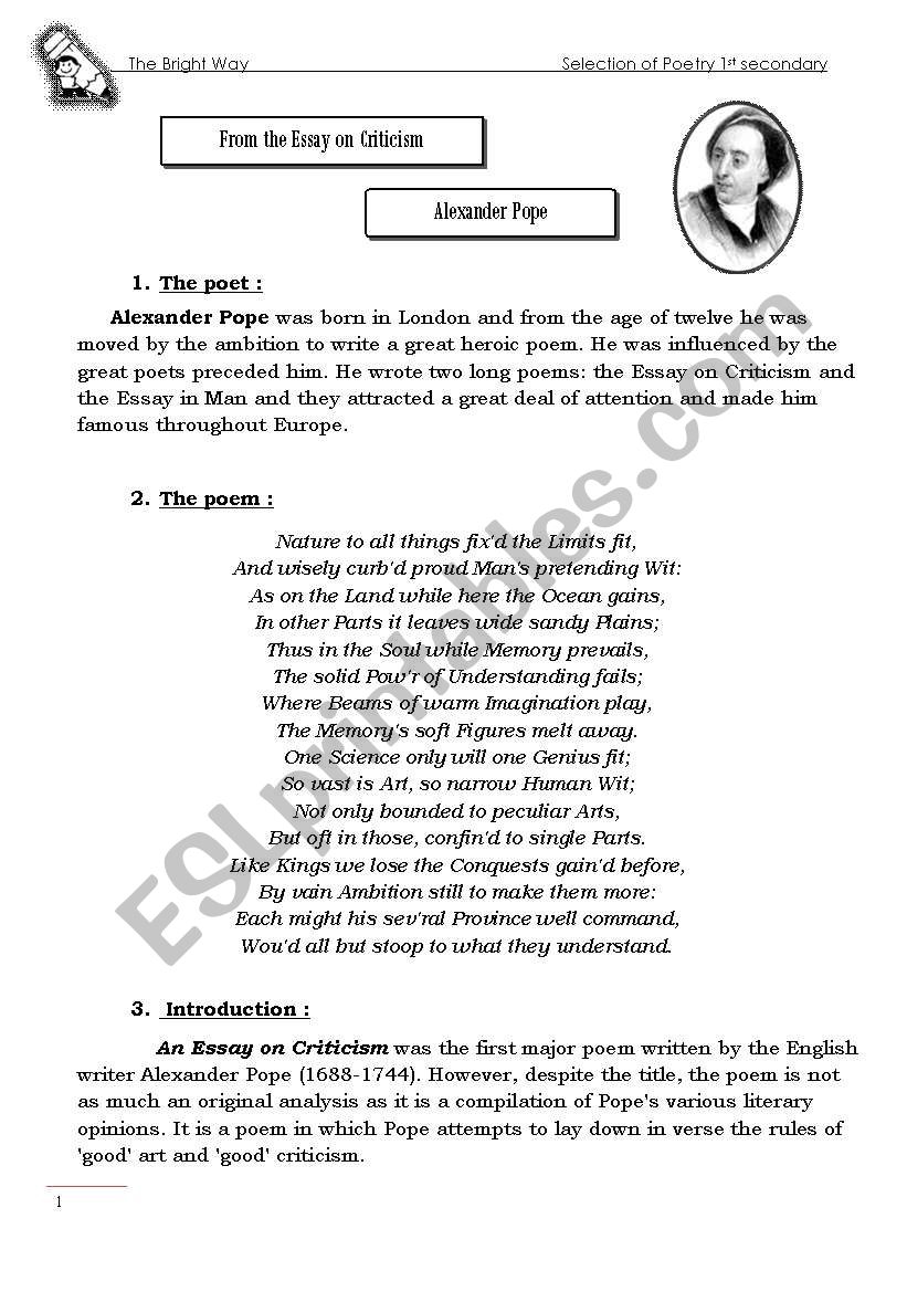 pope essay on criticism pdf