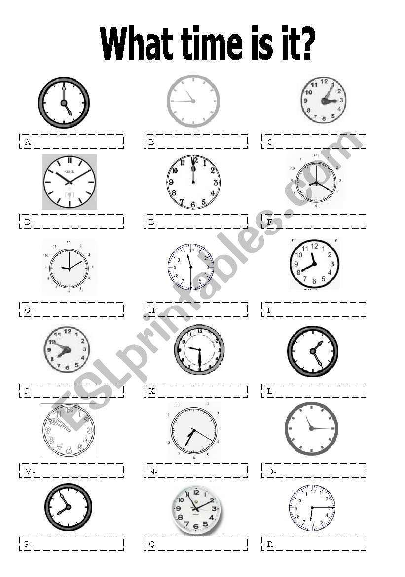 What time is it? worksheet