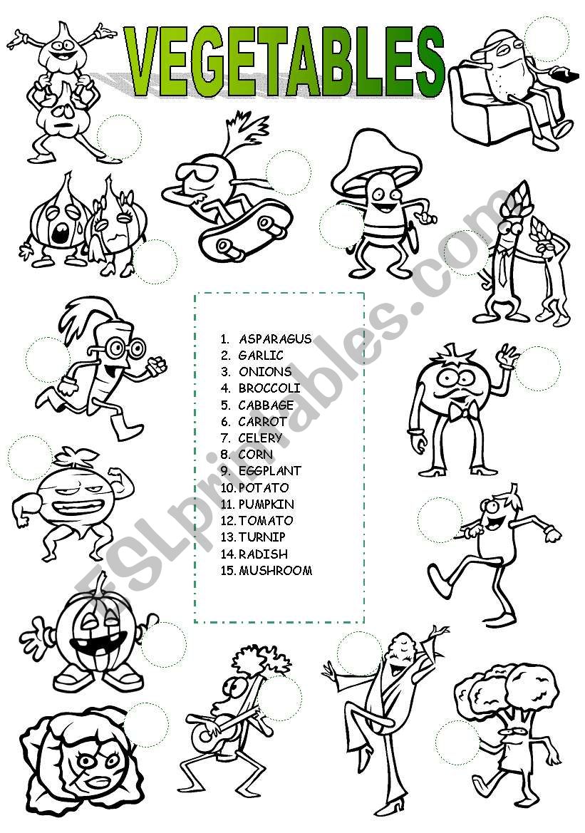 VEGETABLES worksheet