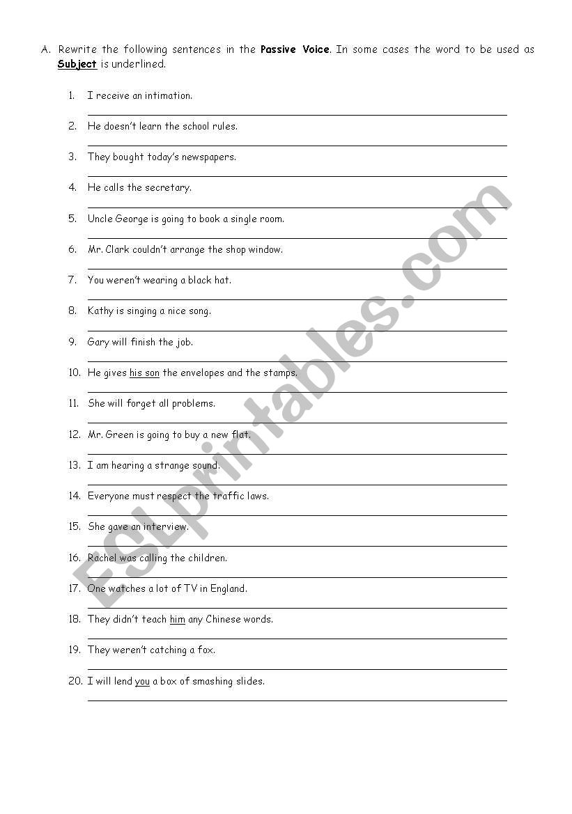 Passive Voice 2 worksheet