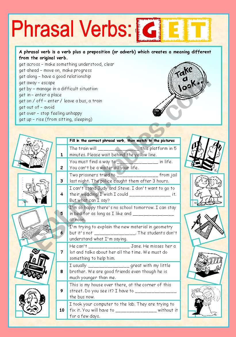 Phrasal verbs (2/10): GET worksheet