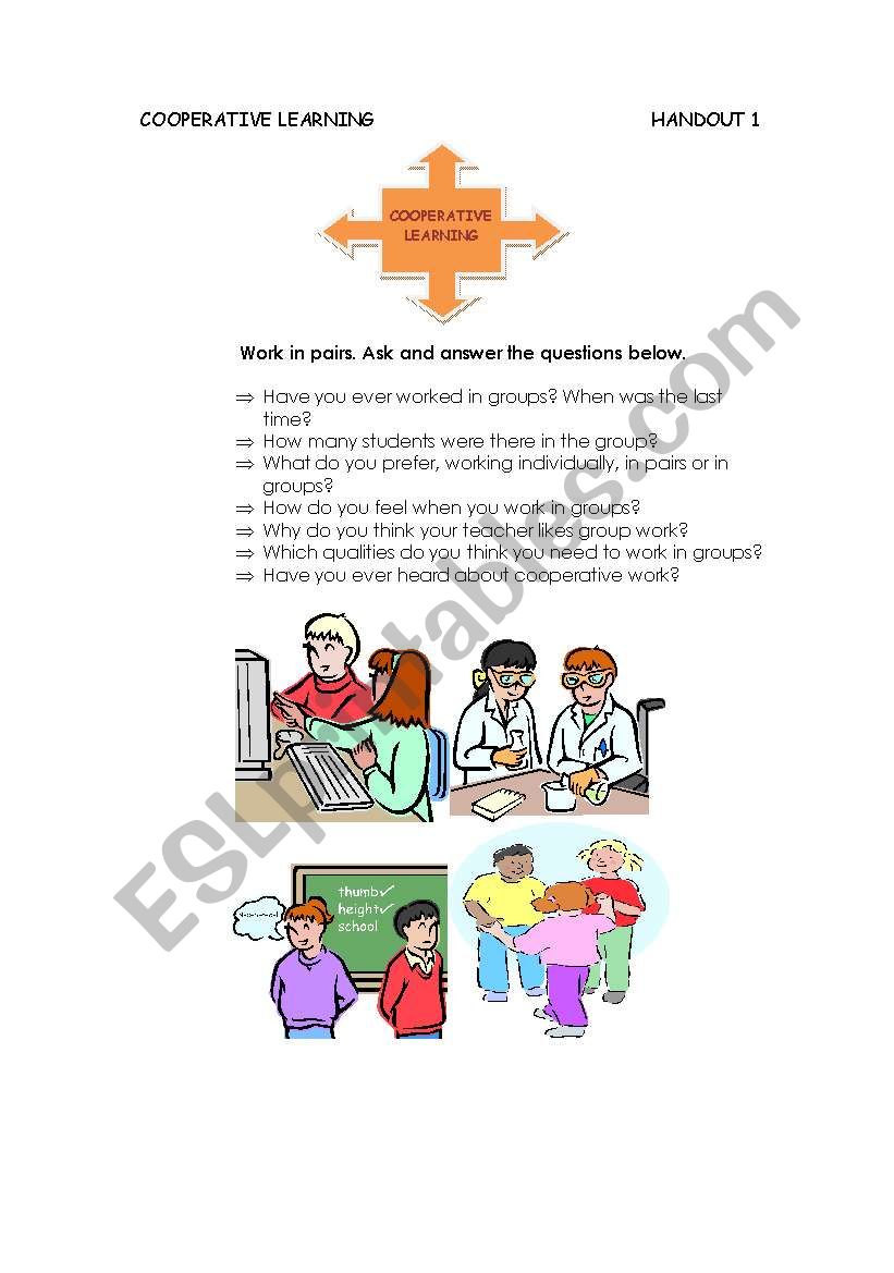 Cooperative learning worksheet