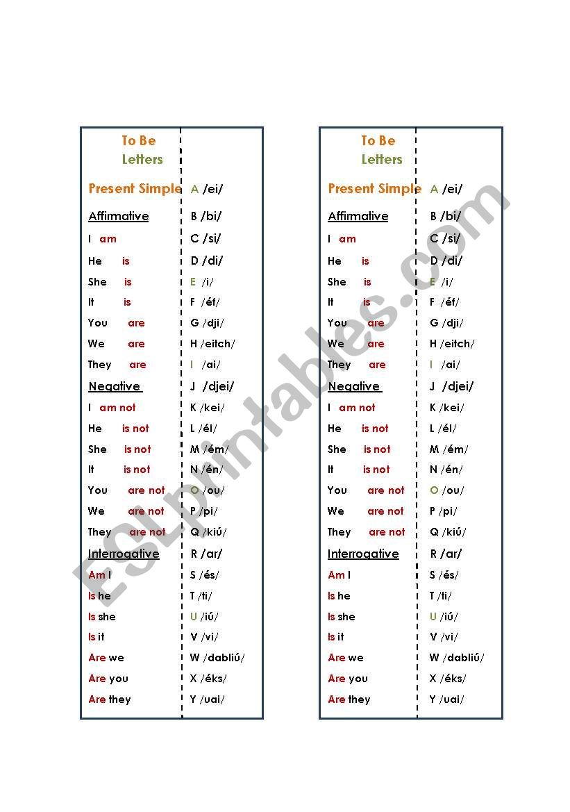 bookmark worksheet