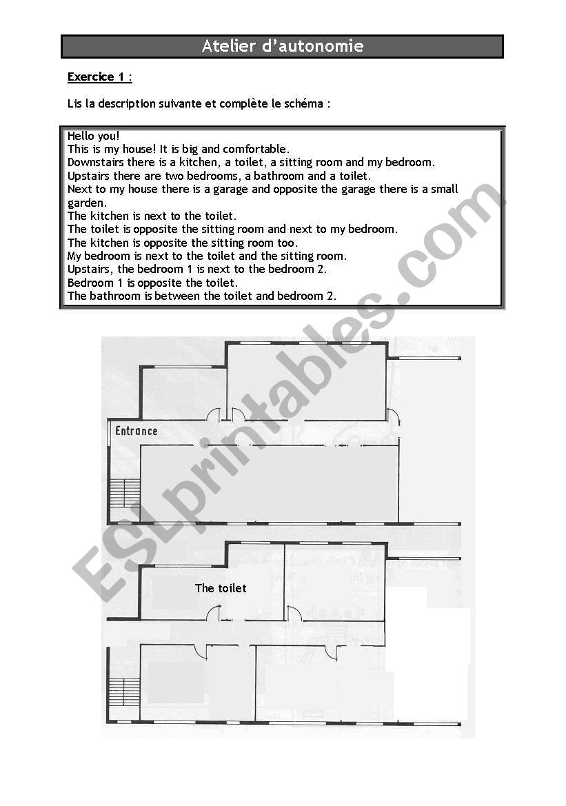 Exercises about the rooms in the house