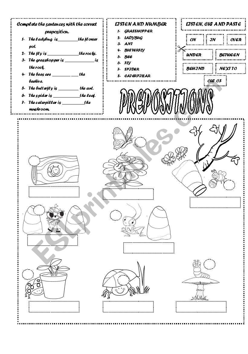 PREPOSITIONS worksheet