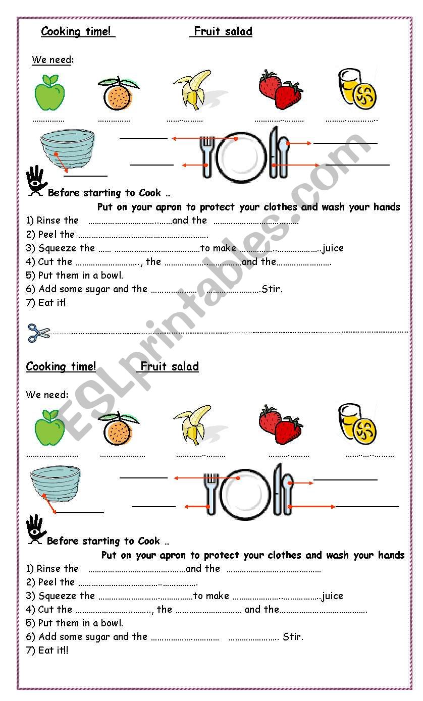 Fruit salad worksheet