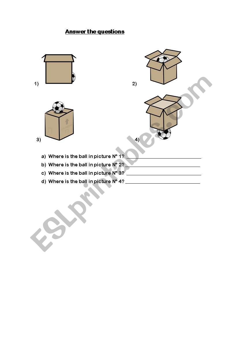 where is the ball?? worksheet