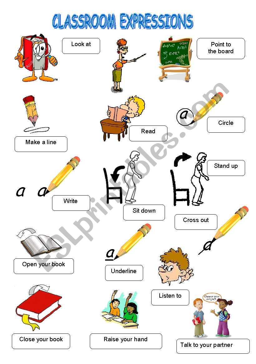 Classroom Expressions worksheet