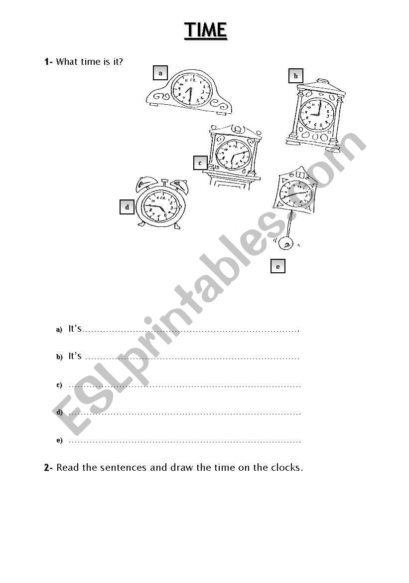 What time is it? worksheet