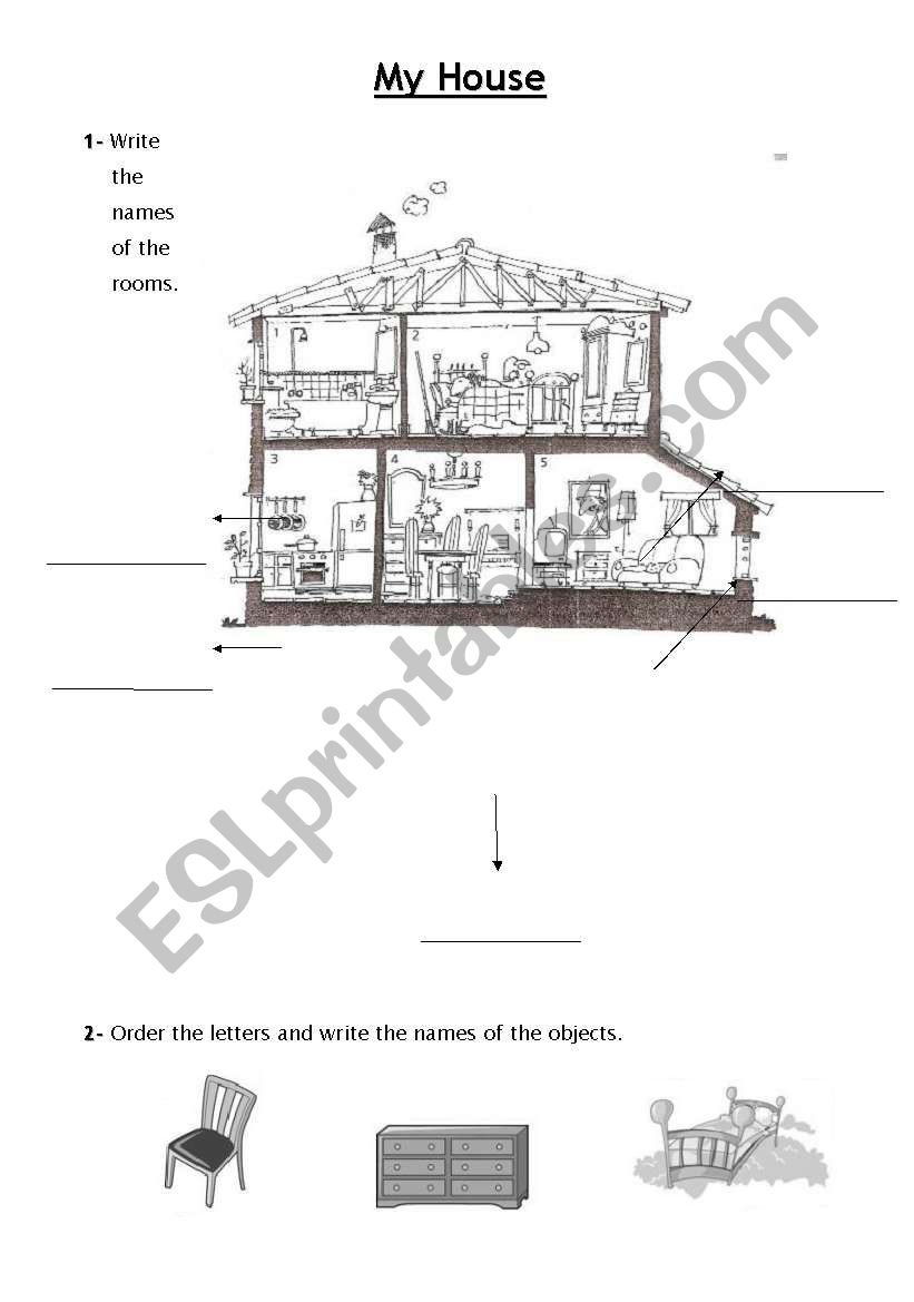 My House worksheet