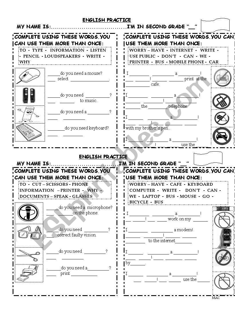 WHY DO YOU NEED IT? worksheet