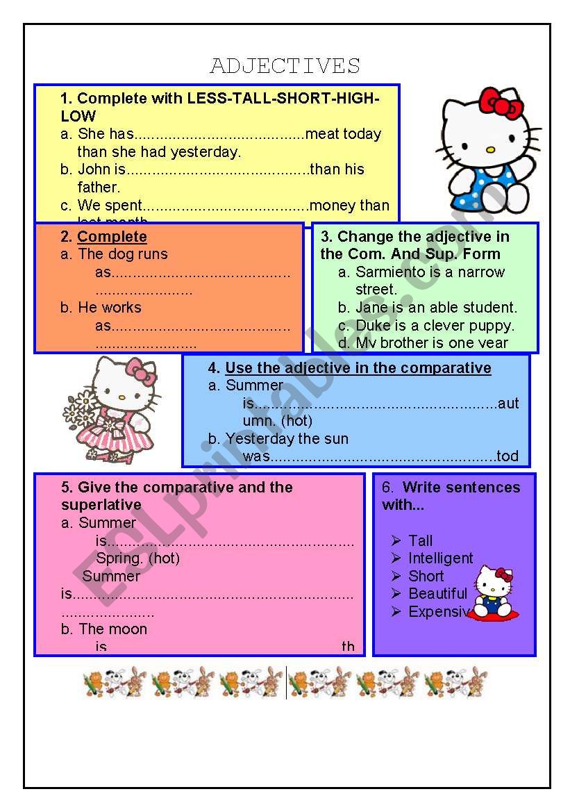 ADJECTIVES worksheet