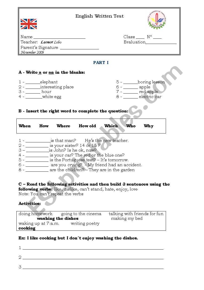 How much do I know? worksheet