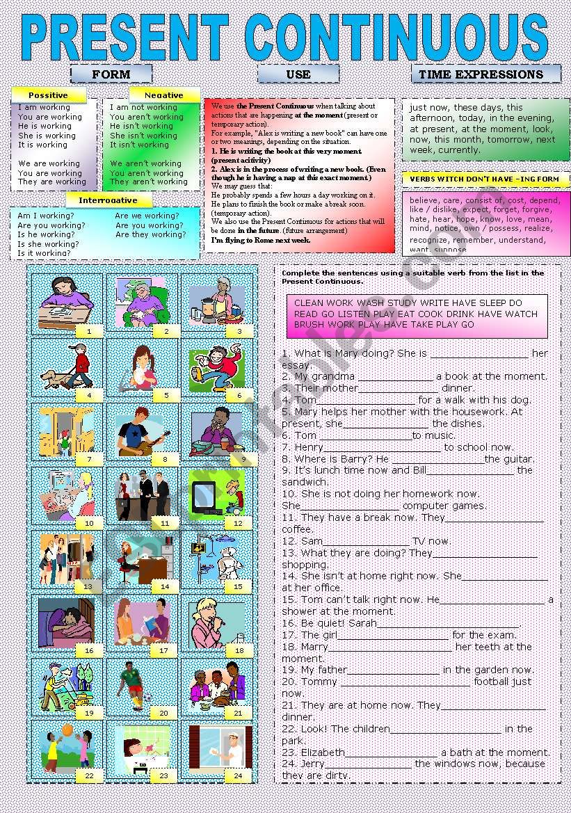 Present Continuous worksheet