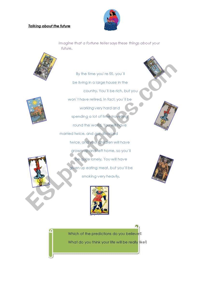 Tarot reading worksheet