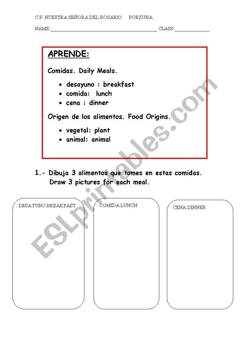 healthy food 1 worksheet