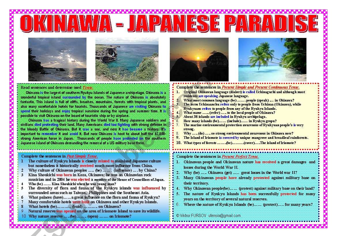 Okinawa - Japanese Paradise.  Grammatical Forms.