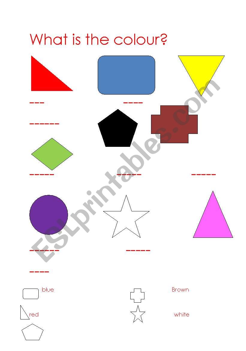 colours worksheet