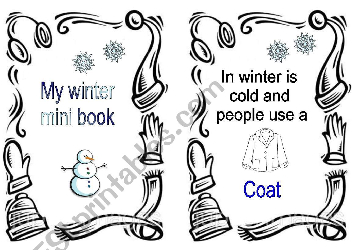 winter mini book - part 1  worksheet