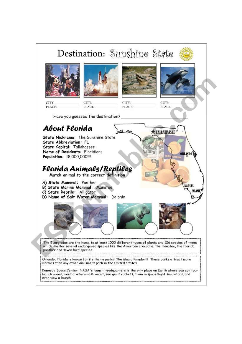 FLORIDA worksheet