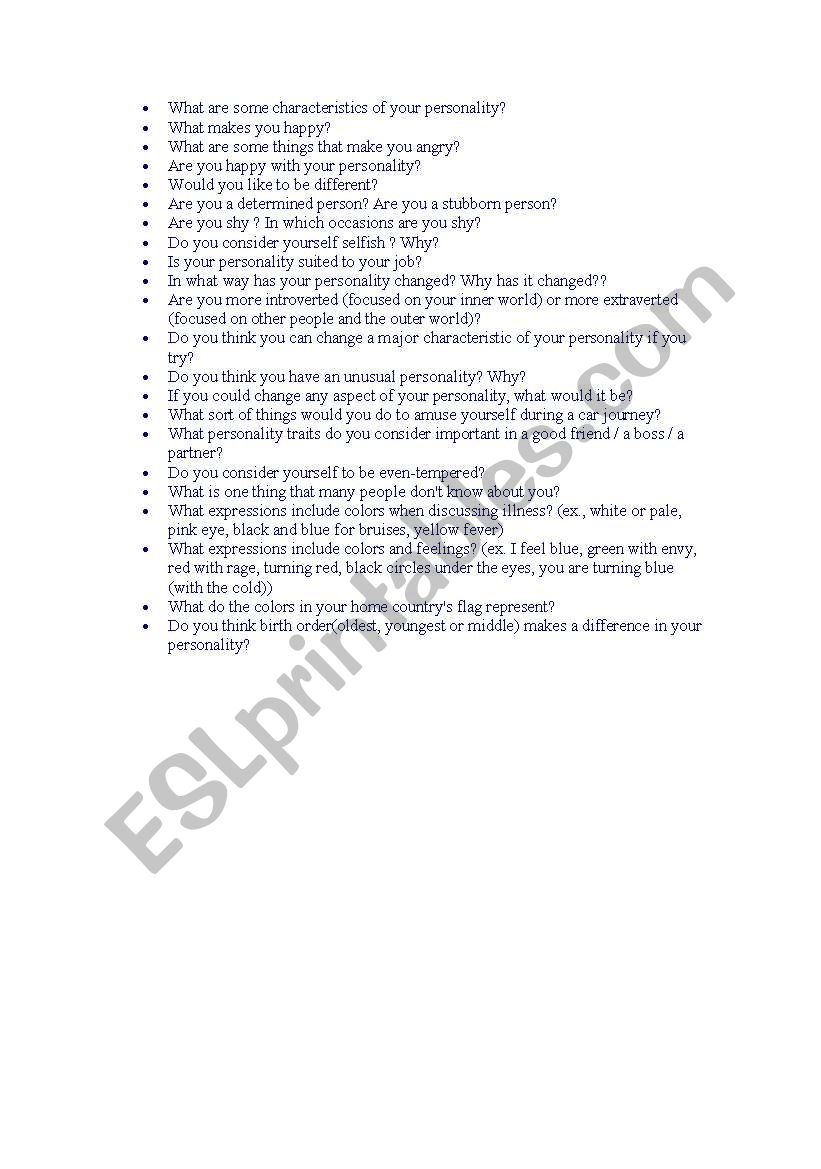 Conversation Time worksheet