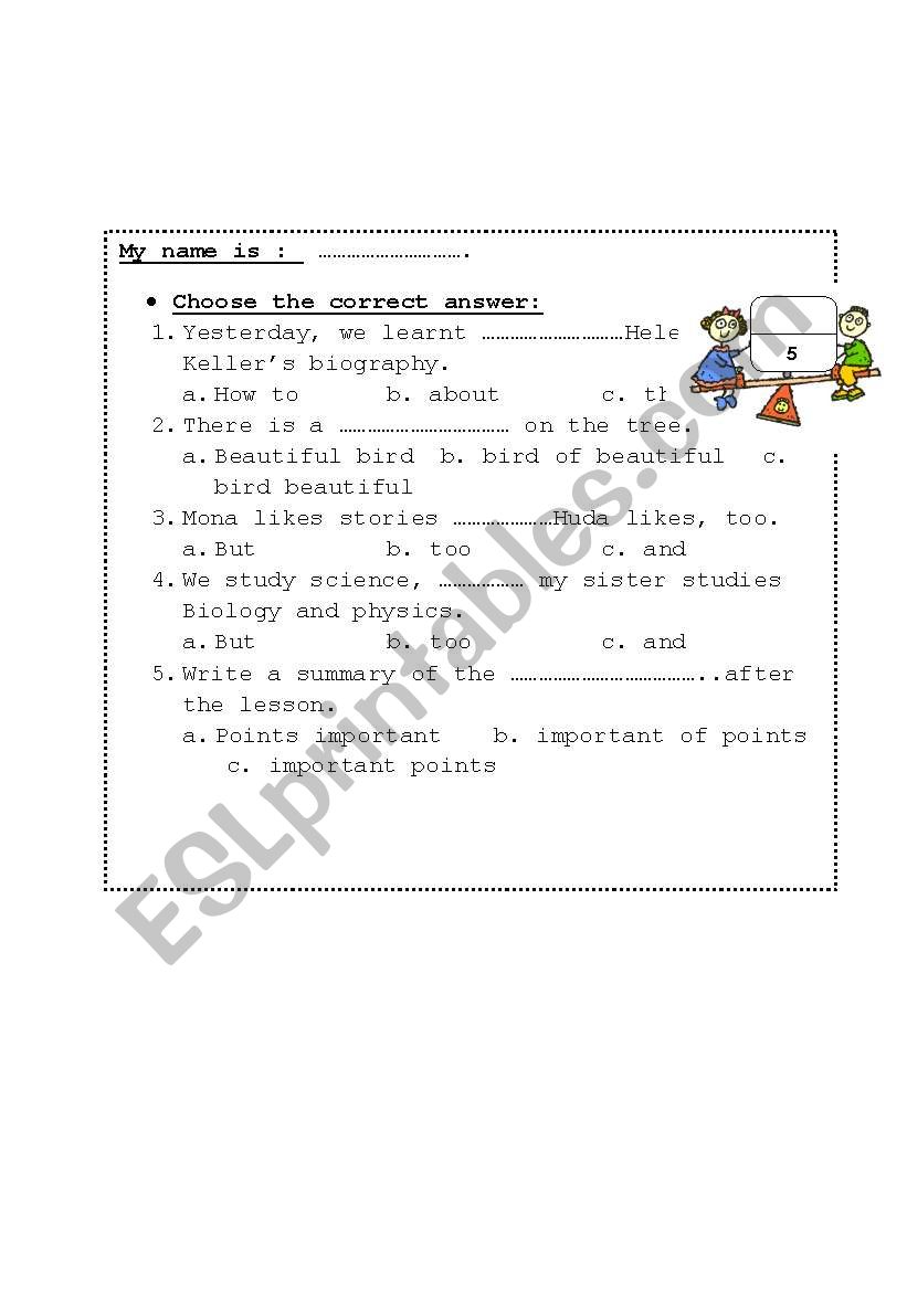 using conjunction worksheet