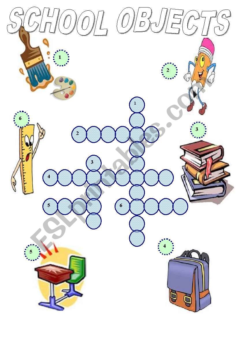 SCHOOL OBJECTS worksheet