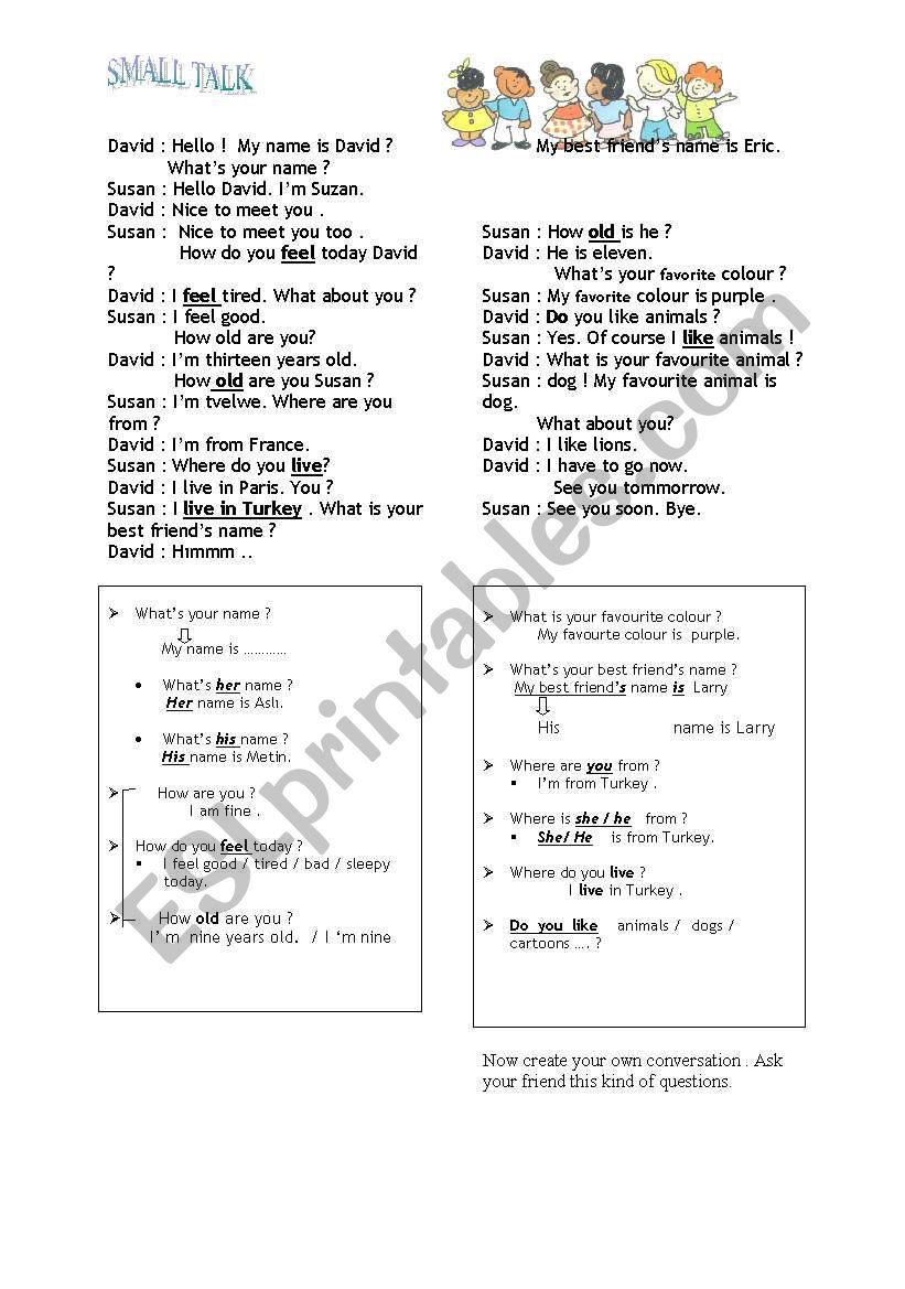 conversation  worksheet