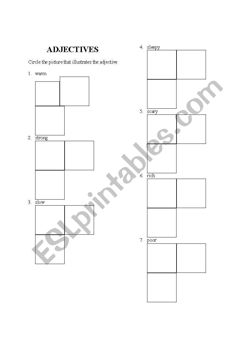 adjectives worksheet