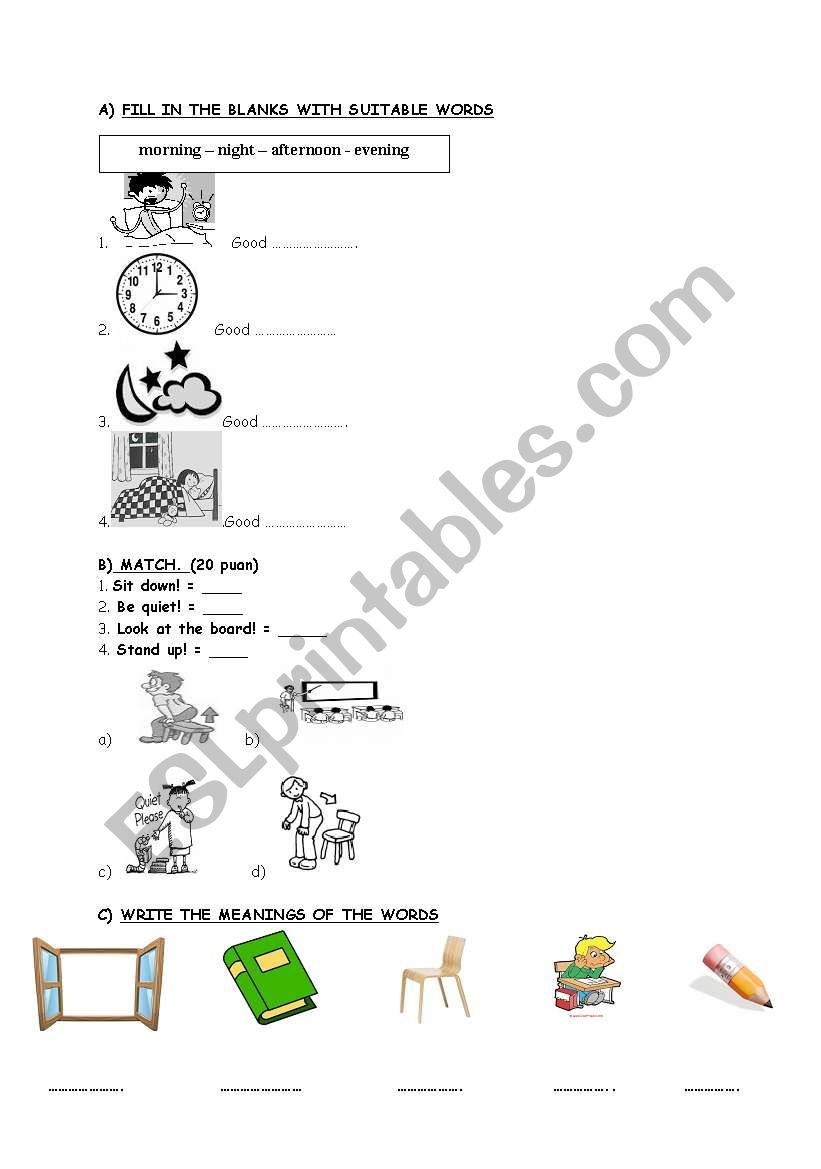 CLASSROOM QUIZ worksheet