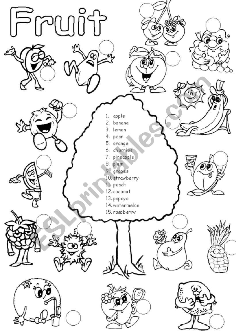 Fruit worksheet