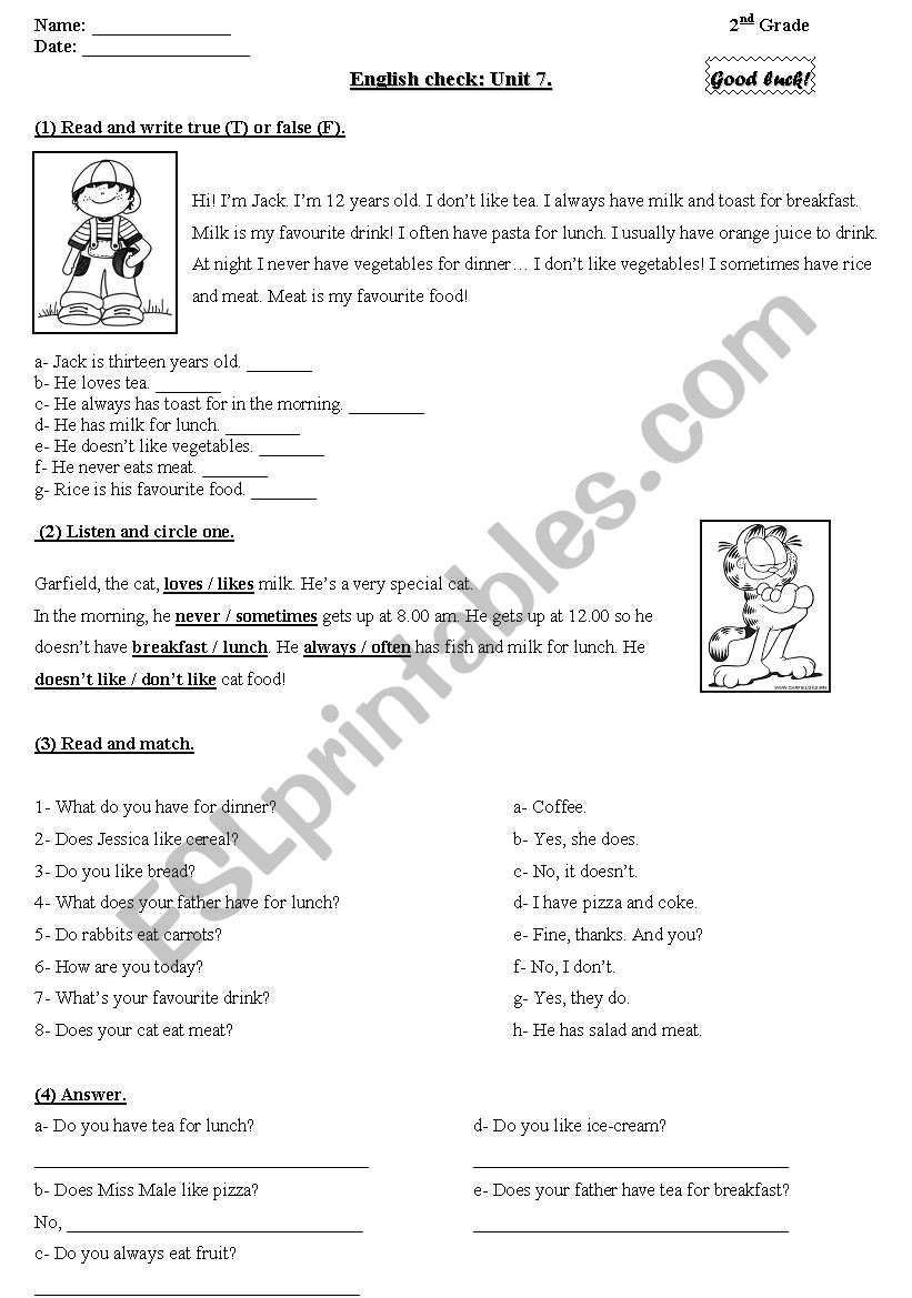 Test: Simple present and adverbs of frequency