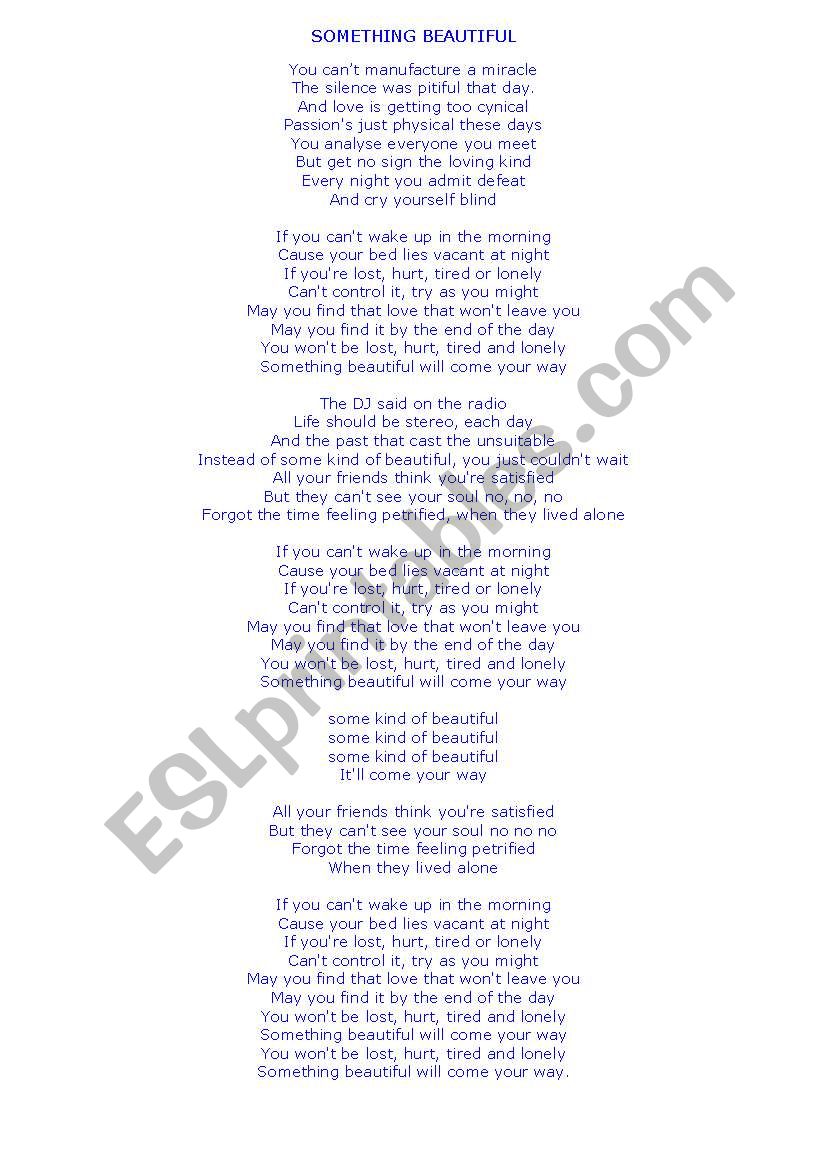 something beautiful worksheet