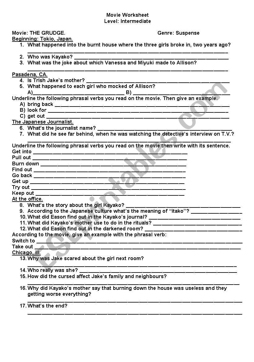 movie worksheet 